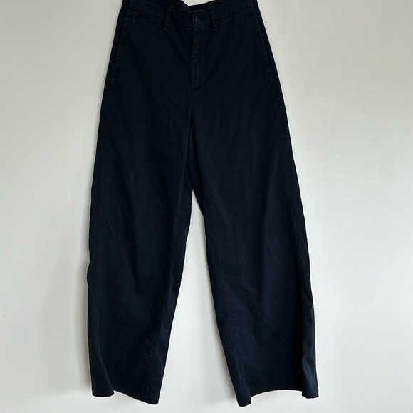 Sofie Wide Leg Cotton Chino In Navy - Picture 6 of 13